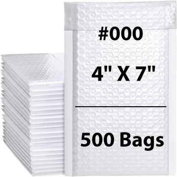 Poly Bubble Mailers 4" X 7" 500 Bags